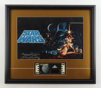 1977 "Star Wars Episode IV: A New Hope" Custom Framed Print Display with Original 1977 Film Cell with Hologram at PristineAuction.com