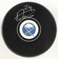 Dylan Cozens Signed Sabres Logo Hockey Puck (DA) at PristineAuction.com