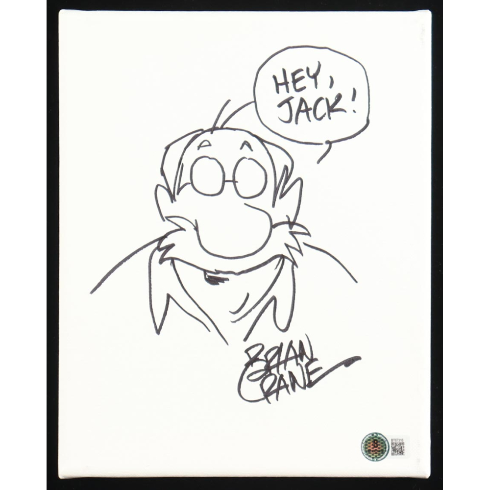 Brian Crane Signed "Pickles" 8x10 Canvas Inscribed "Hey Jack!" with Earl Hand-Drawn Sketch (Beckett) at PristineAuction.com