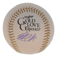 Pete Crow-Armstrong Signed Gold Glove Award Logo Baseball (JSA) at PristineAuction.com