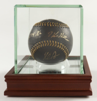 Nolan Ryan Signed OML Black Leather Baseball with Display Case Inscribed "H.O.F. '99" & "5,714 Ks" & "7 No-Hitters" (PSA) at PristineAuction.com