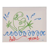 Ari Lehman Signed "Friday The 13th" Jason Origin Sketch on Wrapped Canvas Inscribed "Jason 1" (JSA) at PristineAuction.com
