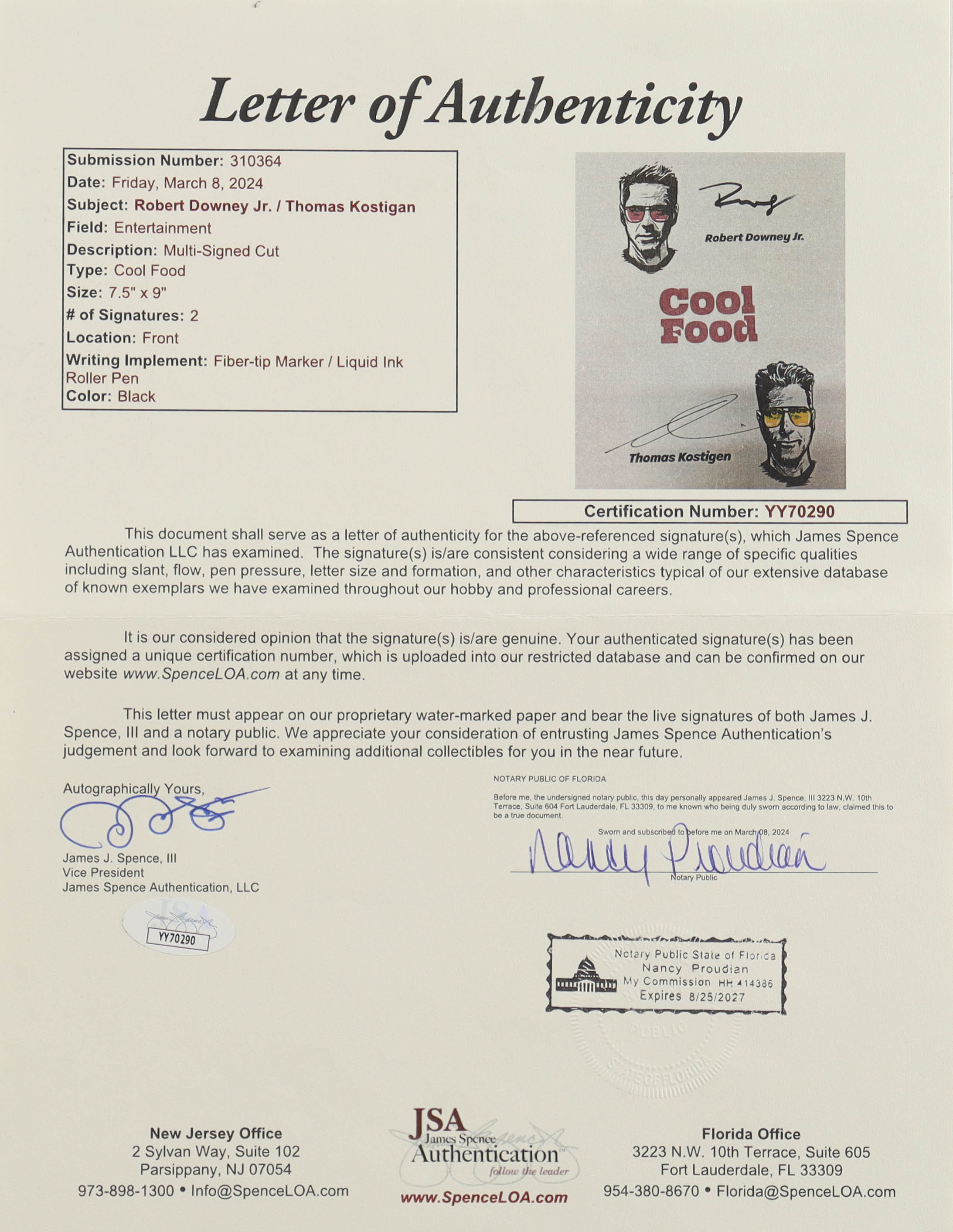 Robert Downey Jr. Signed Custom Framed Cut Display with Photo (JSA) at PristineAuction.com Robert Downey Jr. Signed Custom Framed Cut Display with Photo (JSA) at PristineAuction.com