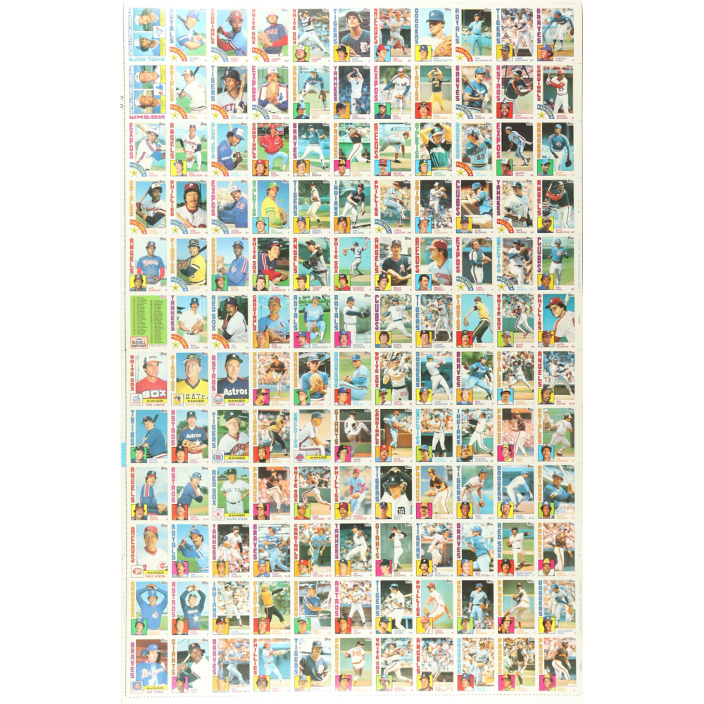 1984 Topps Uncut Baseball Card Sheet of (132) Cards at PristineAuction.com