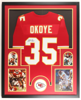 Christian Okoye Signed Chiefs Custom Framed Jersey Display (JSA) at PristineAuction.com