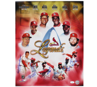 Cardinals Legends 16x20 Photo Signed & Inscribed By (6) with Stan Musial, Ozzie Smith, Bob Gibson, Lou Brock (JSA) at PristineAuction.com