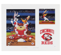 Tony Perez & Johnny Bench Signed Reds "Looney Tunes" 16x20 Photo (JSA) at PristineAuction.com
