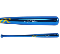 Matt Olson Signed Rawlings Blue Chrome Baseball Bat (Fanatics) at PristineAuction.com