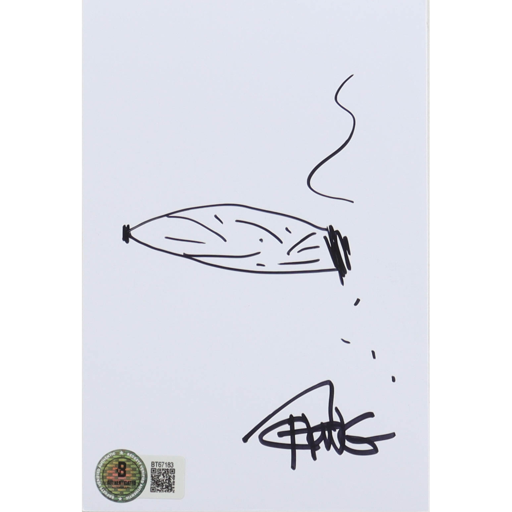 Tommy Chong Signed 4x6 Hand-Drawn Sketch Photo (Beckett) at PristineAuction.com