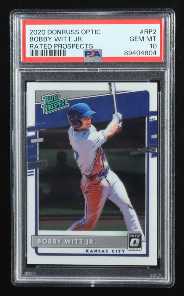 Bobby Witt Jr. 2020 Donruss Optic Rated Prospects #RP2 RC (PSA 10)