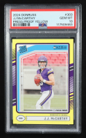 J.J. McCarthy 2024 Donruss Press Proof Yellow #303 RR RC (PSA 10) at PristineAuction.com