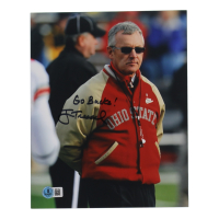 Jim Tressel Signed Ohio State Buckeyes 8x10 Photo Inscribed "Go Bucks!" (Beckett) at PristineAuction.com