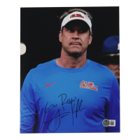 Lane Kiffin Signed Ole Miss Rebels 8x10 Photo Inscribed "Go Rebs!" (Beckett) at PristineAuction.com