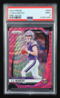 JJ McCarthy 2024 Panini Prizm Prizms Pink Wave #400 RC (PSA 9) at PristineAuction.com