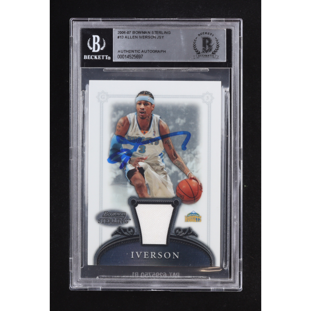 Allen Iverson Signed 2006-07 Bowman Sterling #13 Jersey (BAS) at PristineAuction.com