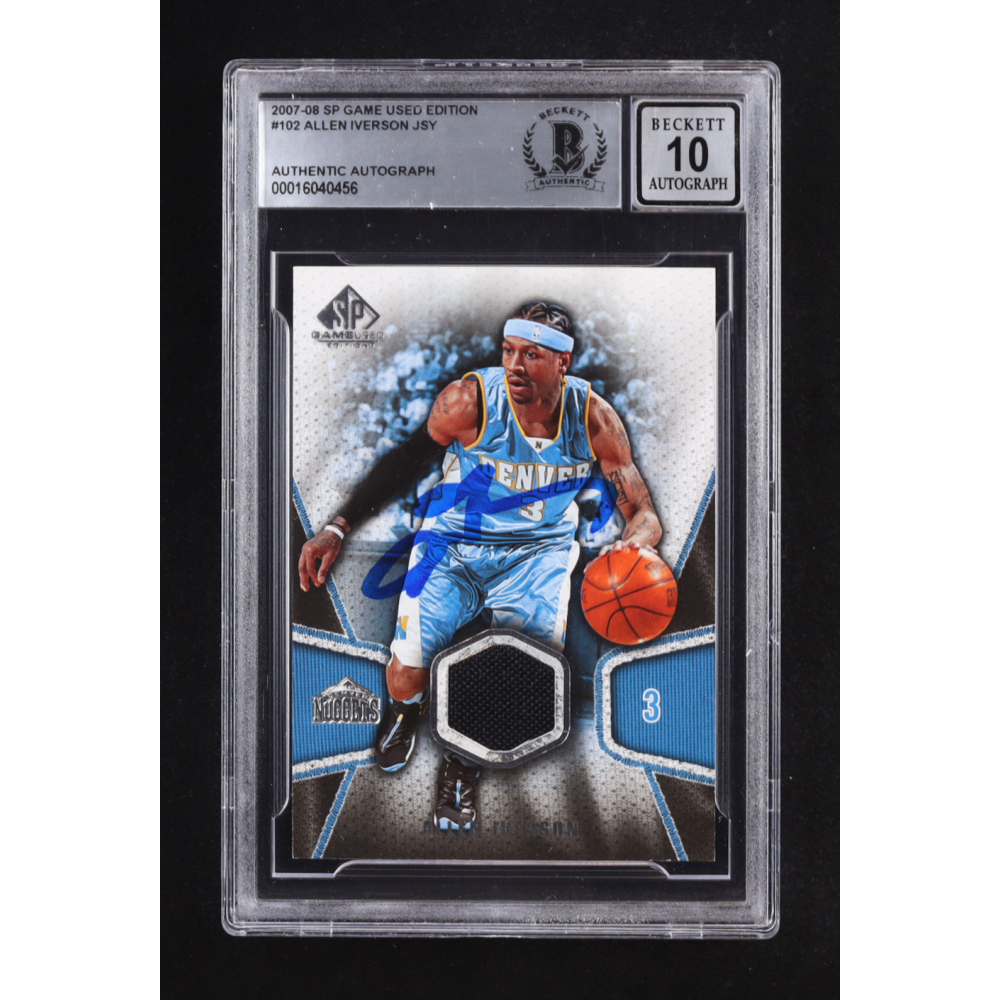Allen Iverson Signed 2007-08 SP Game Used Edition Jersey #102 (BGS Autograph Graded 10) at PristineAuction.com