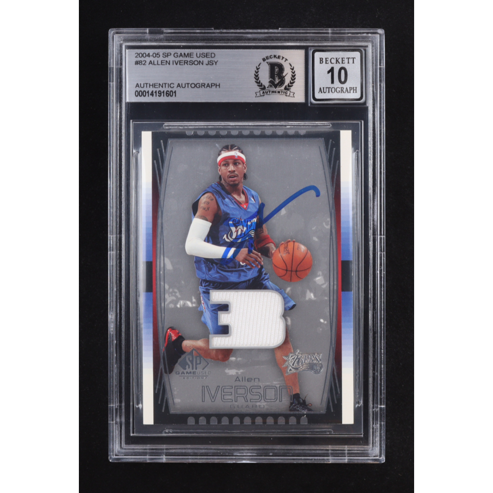 Allen Iverson Signed 2004-05 SP Game Used Edition Jersey #82 (BGS Autograph Graded 10) at PristineAuction.com