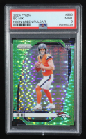 Bo Nix 2024 Panini Prizm Prizms Neon Green Pulsar #309 RC (PSA 9) at PristineAuction.com