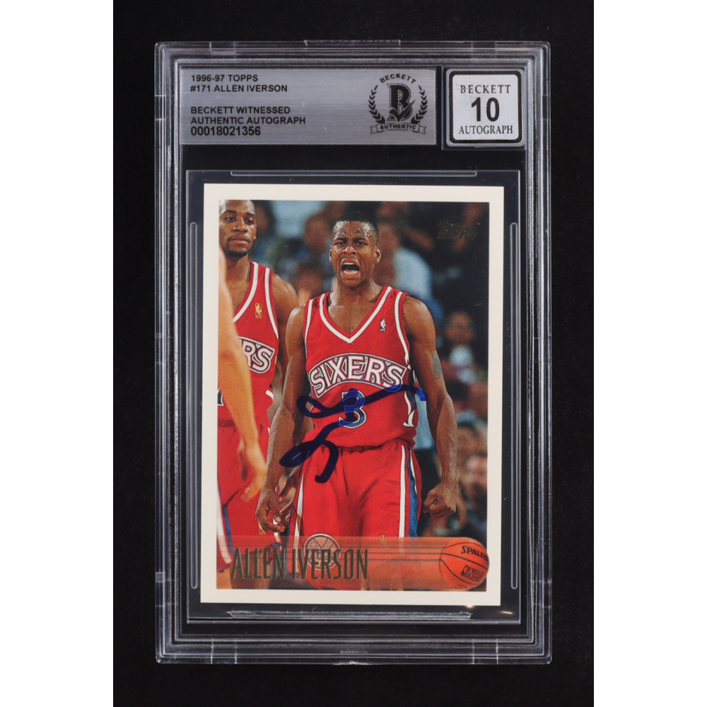 Allen Iverson Signed 1996-97 Topps #171 RC (BGS) at PristineAuction.com