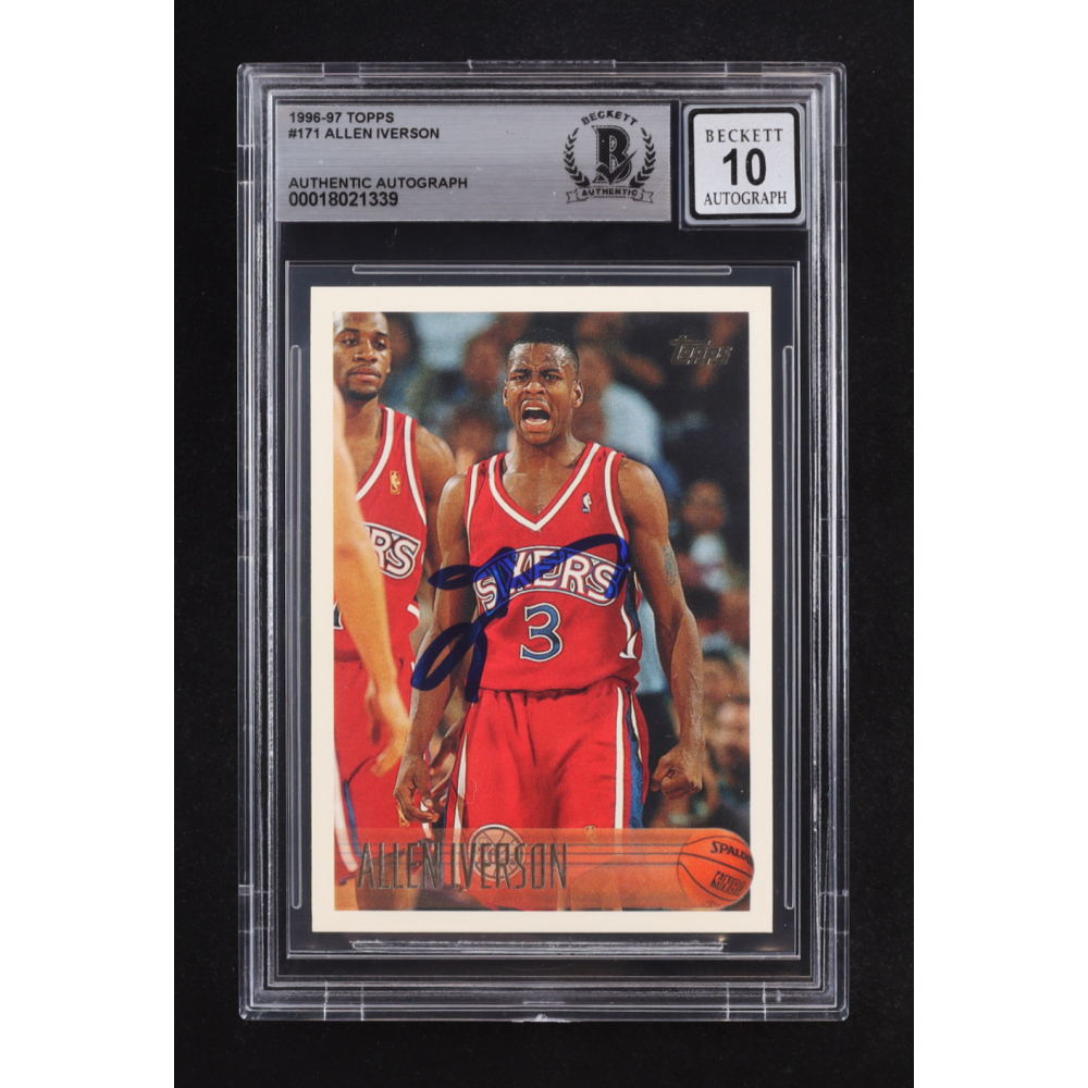 Allen Iverson Signed 1996-97 Topps #171 RC (BGS) at PristineAuction.com