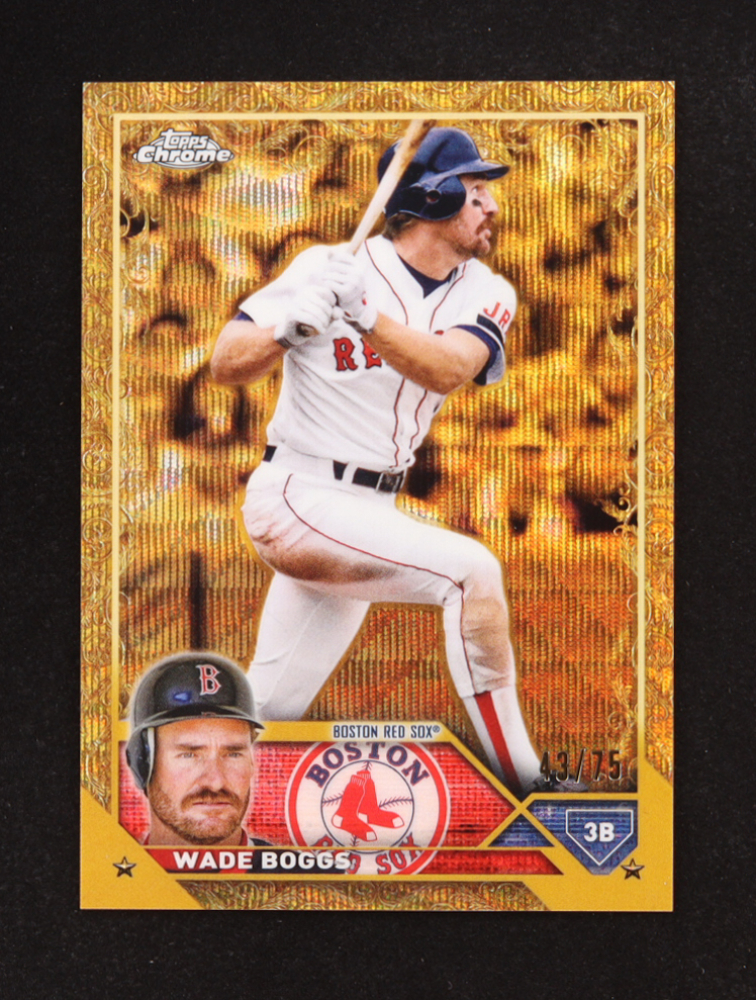 Wade Boggs 2023 Topps Chrome Gilded Collection Gold Etch Wave Refractors #123 #43/75