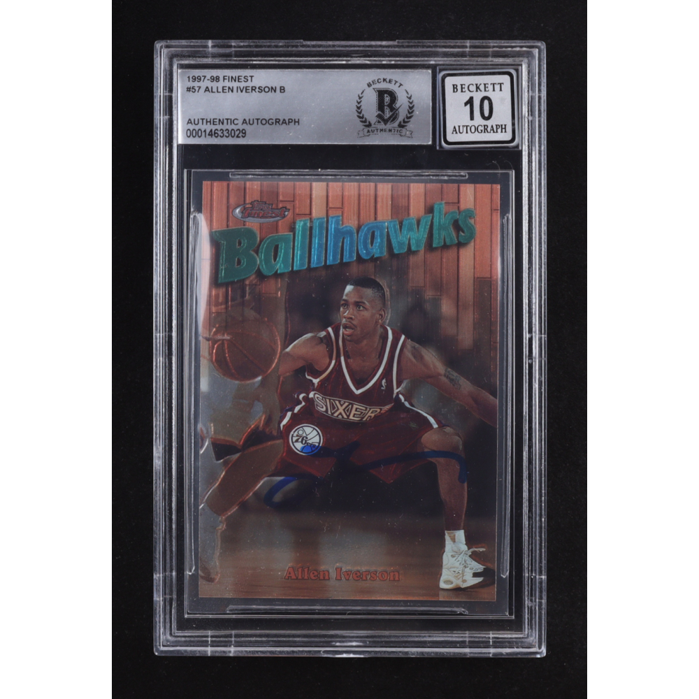 Allen Iverson Signed 1997-98 Finest #57 B (BGS | Auto 10) at PristineAuction.com