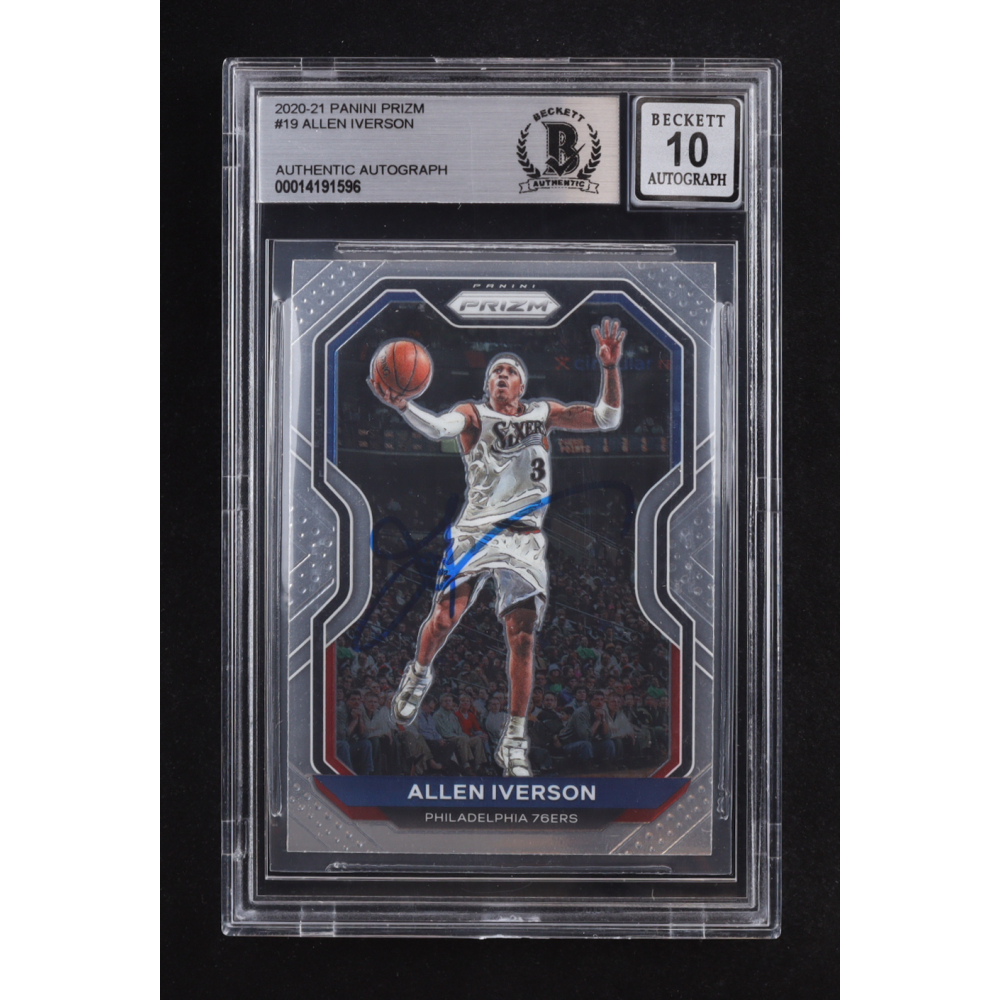 Allen Iverson Signed 2020-21 Panini Prizm Prizms #19 (BGS | Autograph Graded 10) at PristineAuction.com