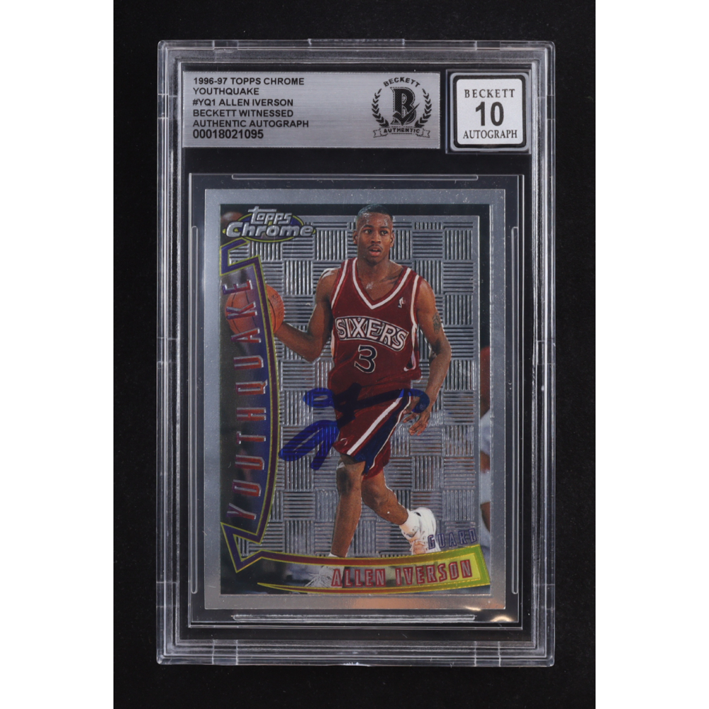 Allen Iverson 1996-97 Topps Chrome Youthquake #YQ1 RC (BGS | Autograph Graded 10) at PristineAuction.com
