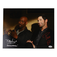 Tom Ellis & DB Woodside Signed Lucifer 11x14 Photo With Character Inscriptions (Beckett) at PristineAuction.com