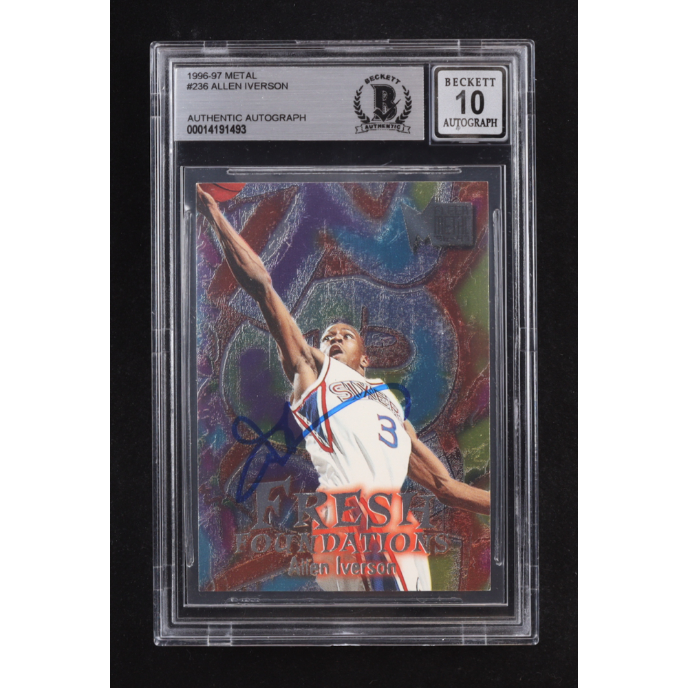 Allen Iverson Signed 1996-97 Metal Fresh Foundations #236 RC (BGS | Autograph Graded BGS 10) at PristineAuction.com
