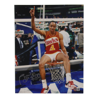 Spud Webb Signed Hawks 11x14 Photo (Beckett) at PristineAuction.com