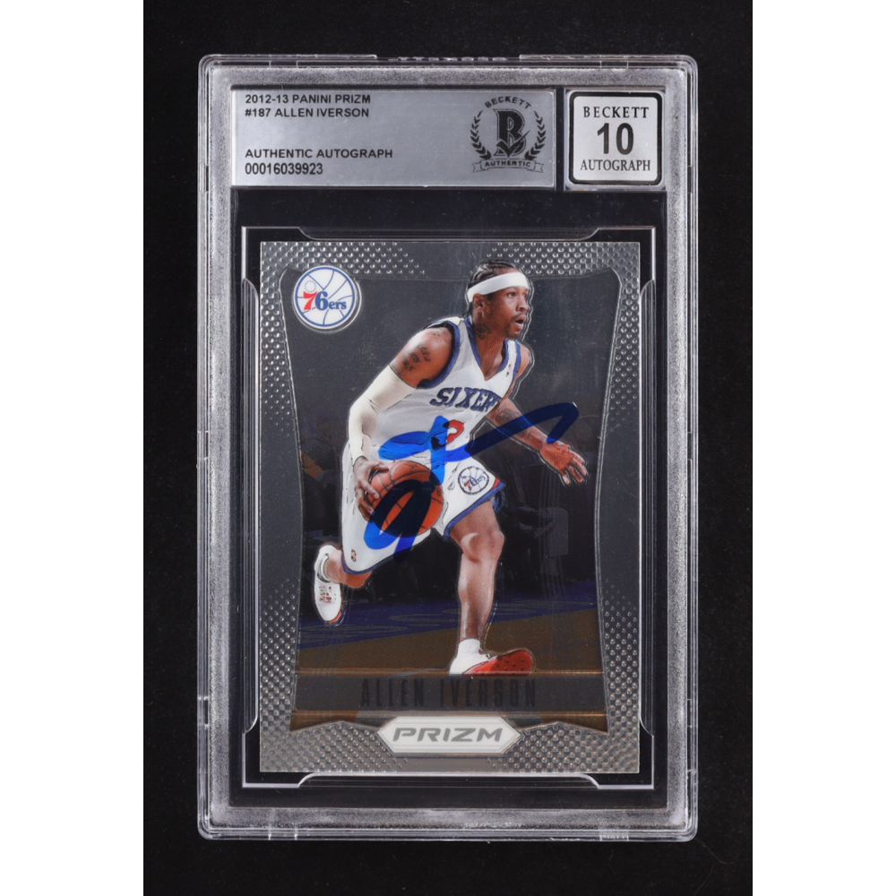 Allen Iverson Signed 2012-13 Panini Prizm #187 (BGS | Auto 10) at PristineAuction.com