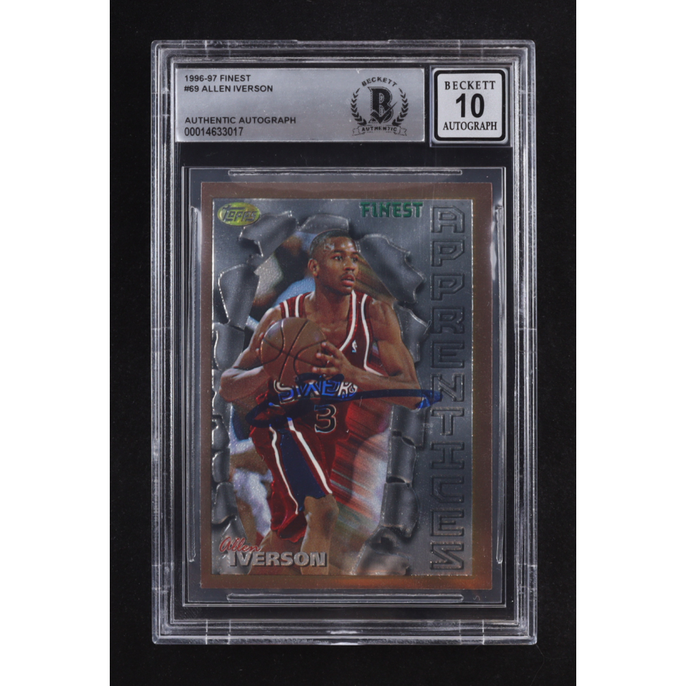 Allen Iverson Signed 1996-97 Finest #69 RC (BGS | Auto 10) at PristineAuction.com