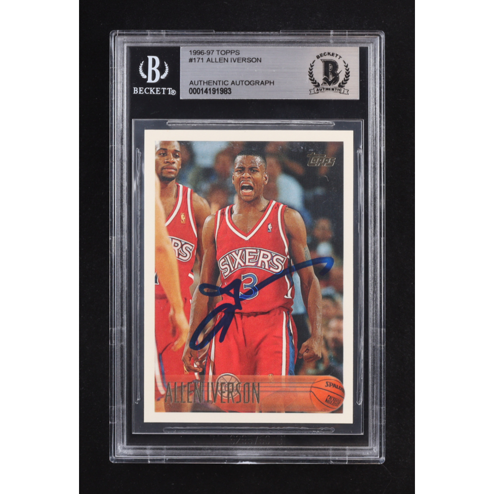 Allen Iverson Signed 1996-97 Topps #171 RC (BAS) at PristineAuction.com