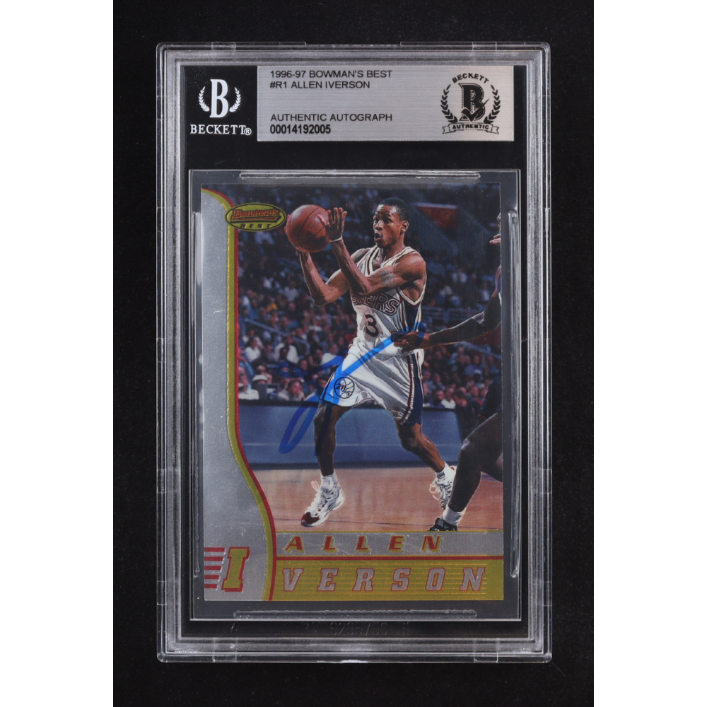 Allen Iverson Signed 1996-97 Bowman's Best #R1 RC (BAS) at PristineAuction.com