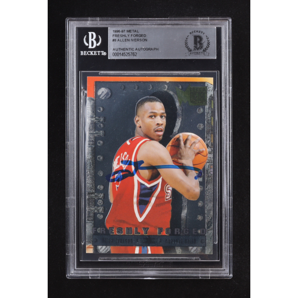 Allen Iverson Signed 1996-97 Metal Freshly Forged #8 RC (BAS) at PristineAuction.com
