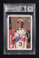 Allen Iverson Signed 1996-97 Collector's Choice #301 RC (BAS | Auto 10) at PristineAuction.com