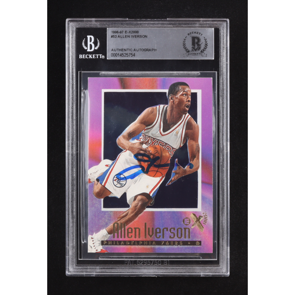 Allen Iverson Signed 1996-97 E-X2000 #53 RC (BAS) at PristineAuction.com