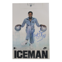 George Gervin Signed 11x17 Photo Inscribed "Ice" (Beckett) at PristineAuction.com