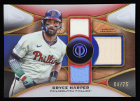 Bryce Harper 2025 Topps Tribute Triple Relics Gold #TTRBH #4/75 at PristineAuction.com