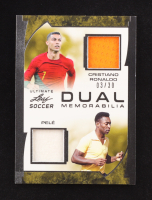 Cristiano Ronaldo / Pele 2022 Leaf Ultimate Dual Memorabilia #UDM1 #03/30 at PristineAuction.com