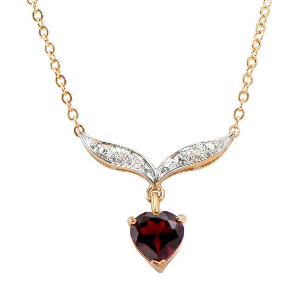 1.33 (CTW) Garnets & Diamonds 18K Gold Plated Designer Necklace, 19 in | Estimated Value $1,789 (AMG) at PristineAuction.com