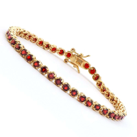 4.05 (CTW) Garnet 18K Gold Plated Designer Bracelet, 7.5 in | Estimated Value $1,789 (AMG) at PristineAuction.com