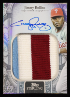 Jimmy Rollins 2025 Topps Sterling Sterling Splendor Jumbo Patch Autographs #TSARJRO #4/5 at PristineAuction.com