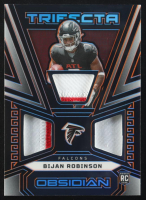Bijan Robinson 2023 Panini Obsidian Trifecta Swatches Electric Etch Orange #17 #05/49 RC at PristineAuction.com