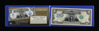 Silver Certificate Genuine Legal Tender Colorized U.S. $2.00 Two Dollar Bill Commemorative Edition Bank Note with Folder at PristineAuction.com
