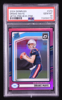 Drake Maye 2024 Donruss Optic Rated Rookies Preview Pink #379 RC (PSA 10) at PristineAuction.com