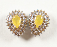 New 1.75 CTW Pair of Yellow Sapphire Earrings | Estimated Retail Value: $1,400 (UGL) at PristineAuction.com