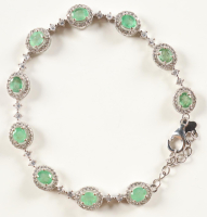 New 4.2 CTW Emerald & White Zircon Bracelet | Estimated Retail Value: $3,000 (UGL) at PristineAuction.com