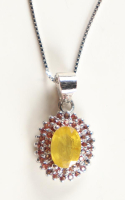 New 2.0 CTW Yellow Sapphire & Rhodolite Necklace | Estimated Retail Value: $1,750 (UGL) at PristineAuction.com